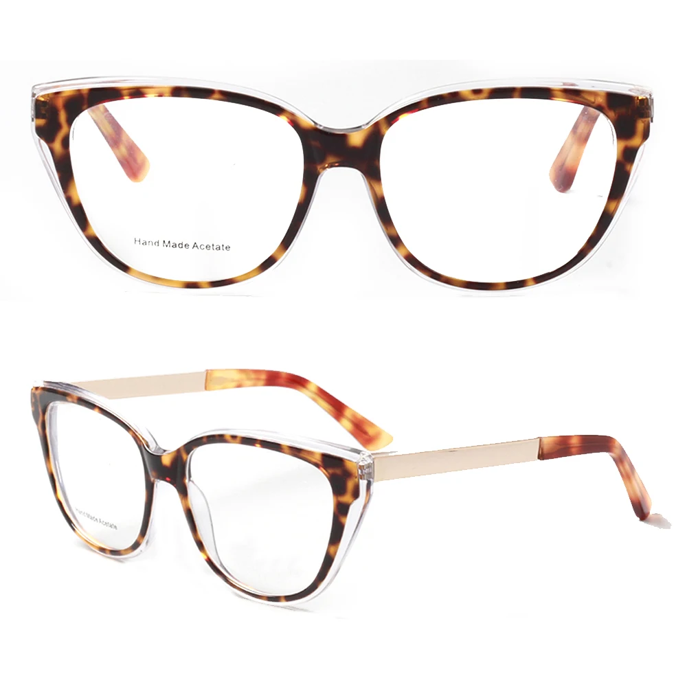 

Vintage Women Round Optical Eyeglass Frame For women Cat Eye Glasses Frames Fashion Acetate Metal Spectacles Rx Eyewear Tortoise