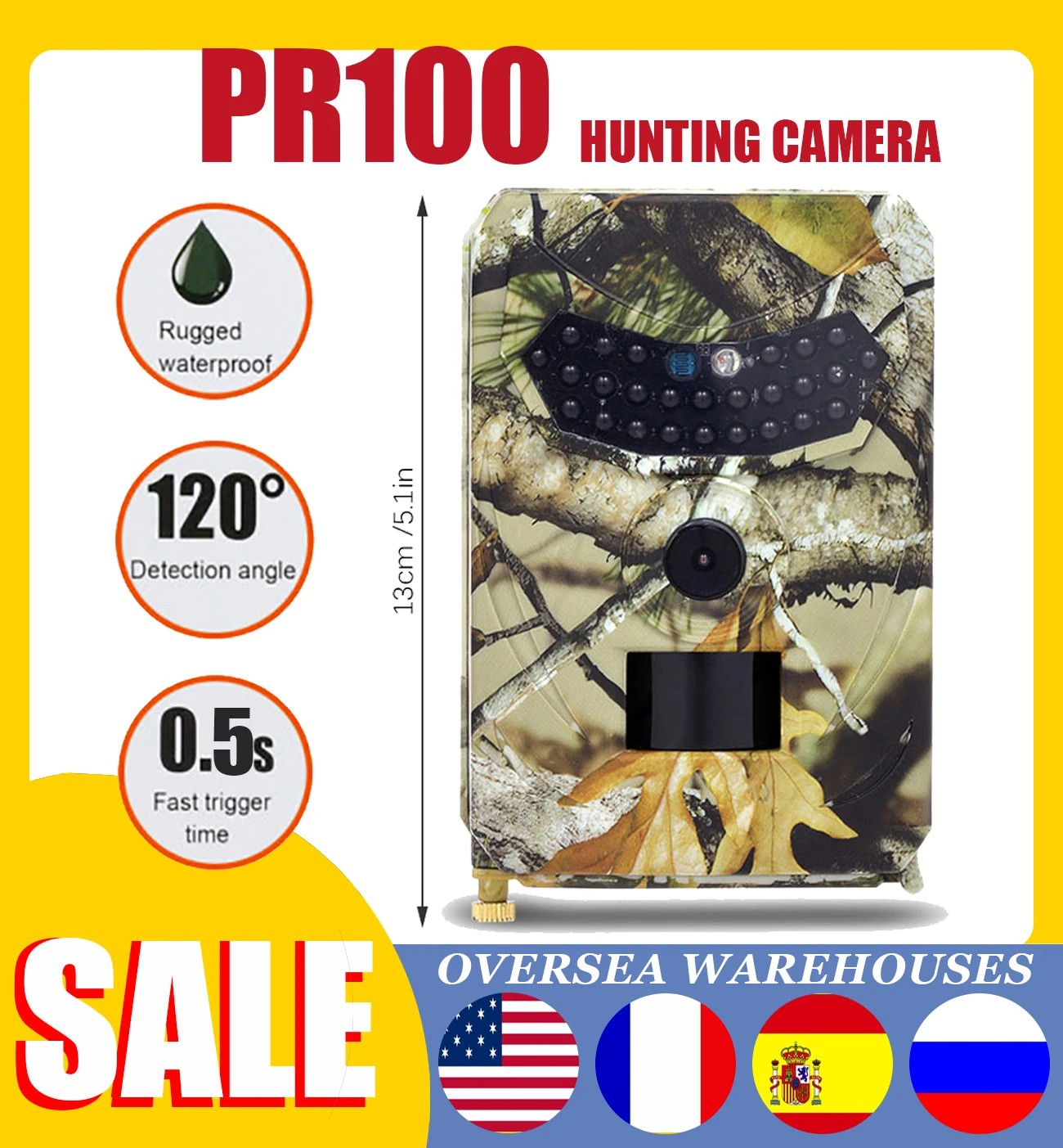 Outdoor Hunting Camera 12MP Wild Animal Detector Trail Camera HD Waterproof Monitoring Infrared Heat Sensing Night Vision PR100
Outdoor Hunting Camera 12MP Wild Animal Detector Trail Camera HD Waterproof Monitoring Infrared Heat Sensing Night Vision PR100