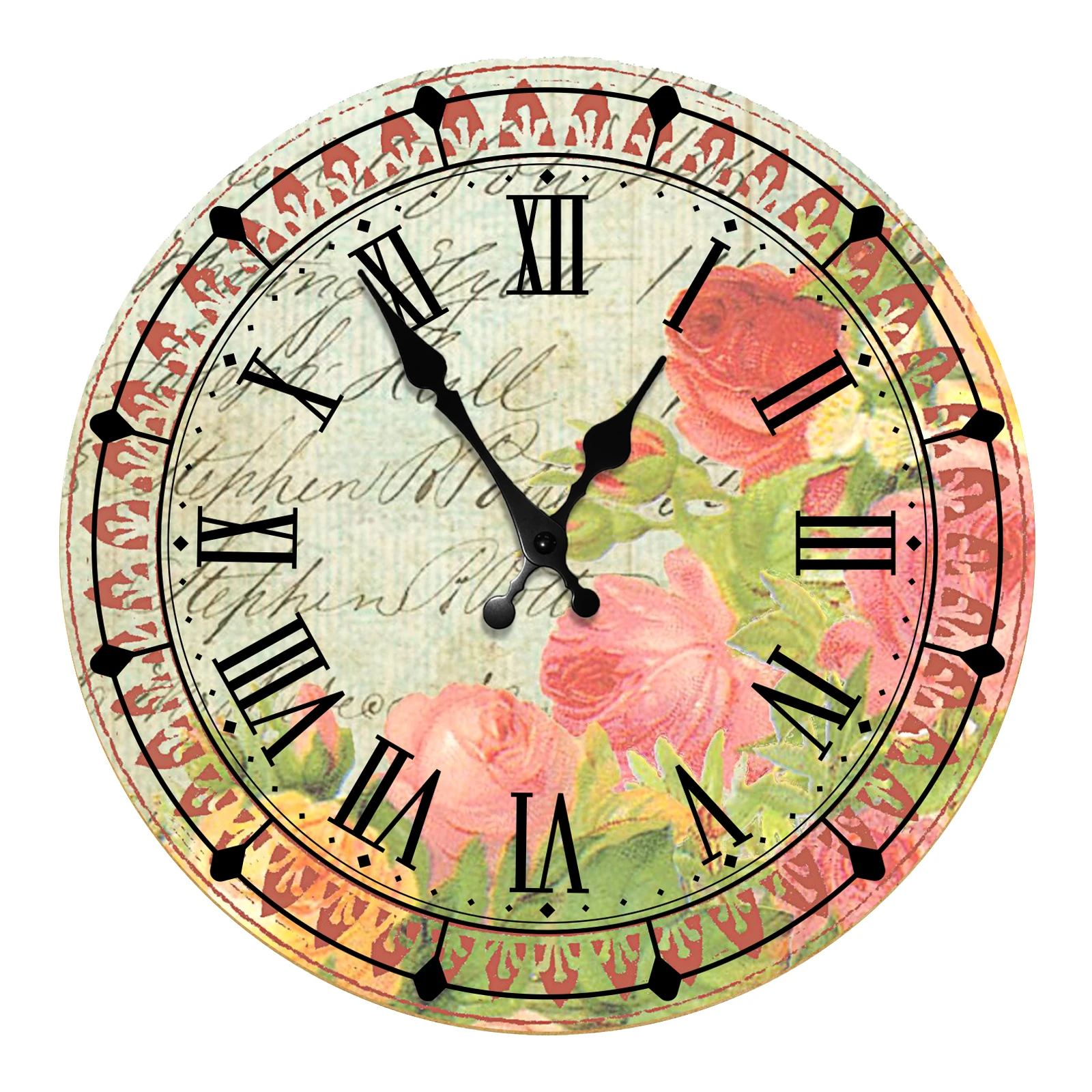 Large Silent Design Round Wall Clock Arabic Numerals Retro Style Decorative Hanging Clock Vintage Flowers Wooden Wall Clock
Large Silent Design Round Wall Clock Arabic Numerals Retro Style Decorative Hanging Clock Vintage Flowers Wooden Wall Clock