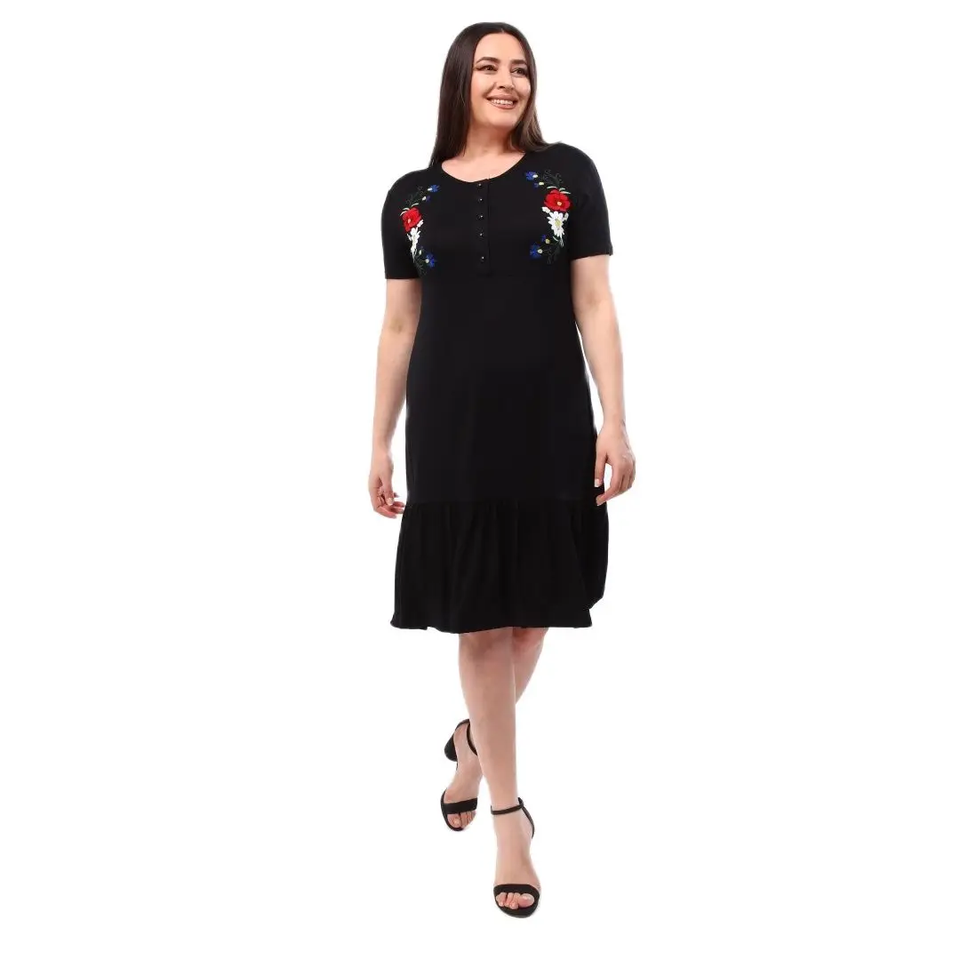 Women’s Plus Size Dress Colorful Flower Embroidery And Button Detail, Designed and Made in Turkey, New Arrival
Women’s Plus Size Dress Colorful Flower Embroidery And Button Detail, Designed and Made in Turkey, New Arrival