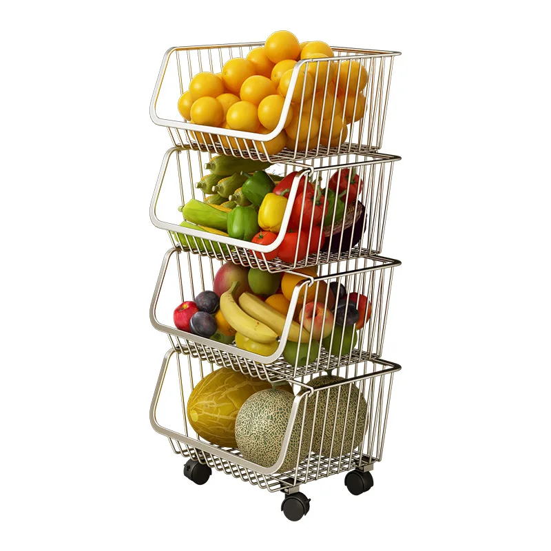 Movable Cart Shelf Home Kitchen Bedroom Organisation Storage Rack Stainless Steel Organizer with Wheels Fruit Vegetables Basket
Movable Cart Shelf Home Kitchen Bedroom Organisation Storage Rack Stainless Steel Organizer with Wheels Fruit Vegetables Basket