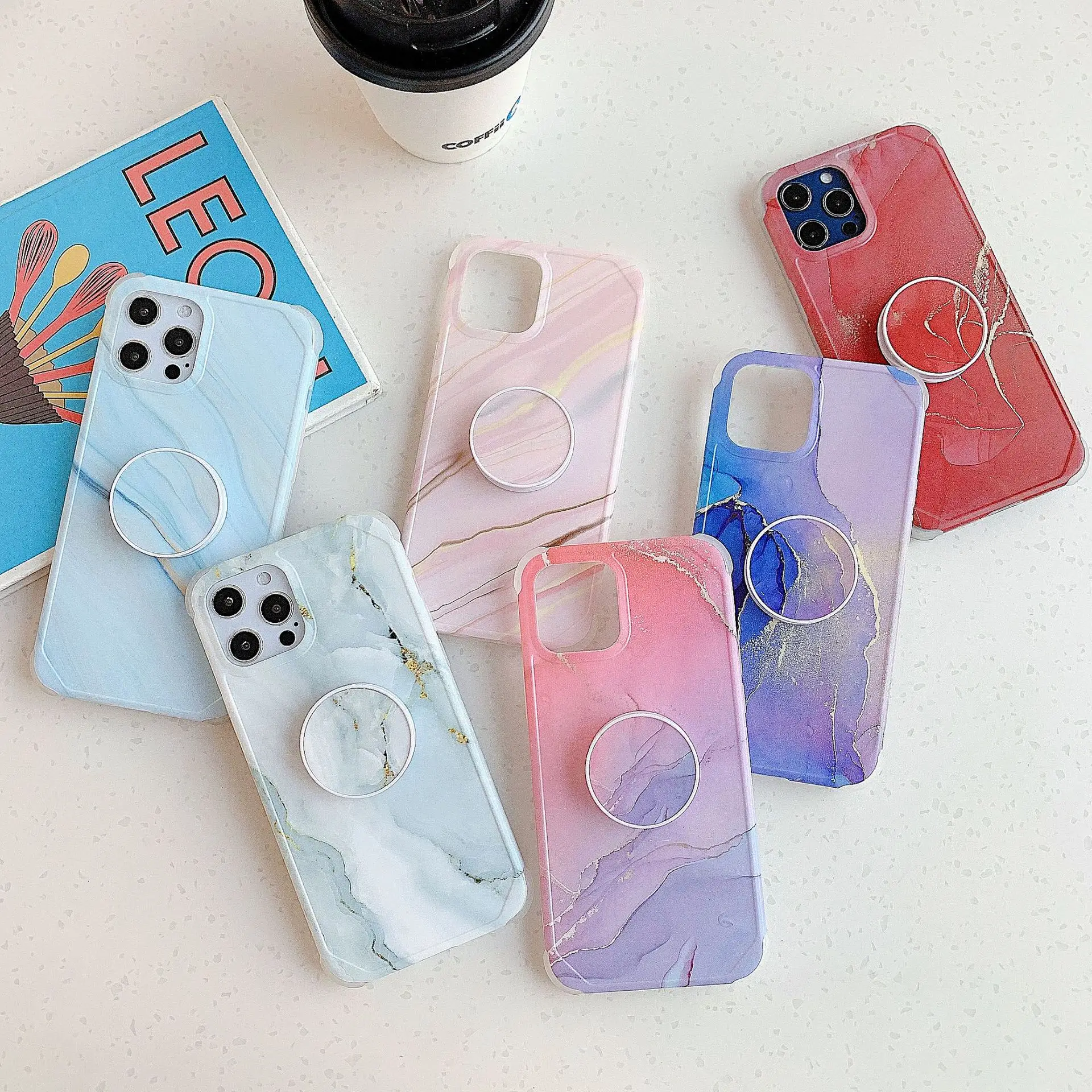 Colorful Marble Folding Bracket Phone Case For iPhone 11 12 Pro Max XS Max X XR 7 8 Plus Soft IMD Shockproof Holder Back Cover
Colorful Marble Folding Bracket Phone Case For iPhone 11 12 Pro Max XS Max X XR 7 8 Plus Soft IMD Shockproof Holder Back Cover