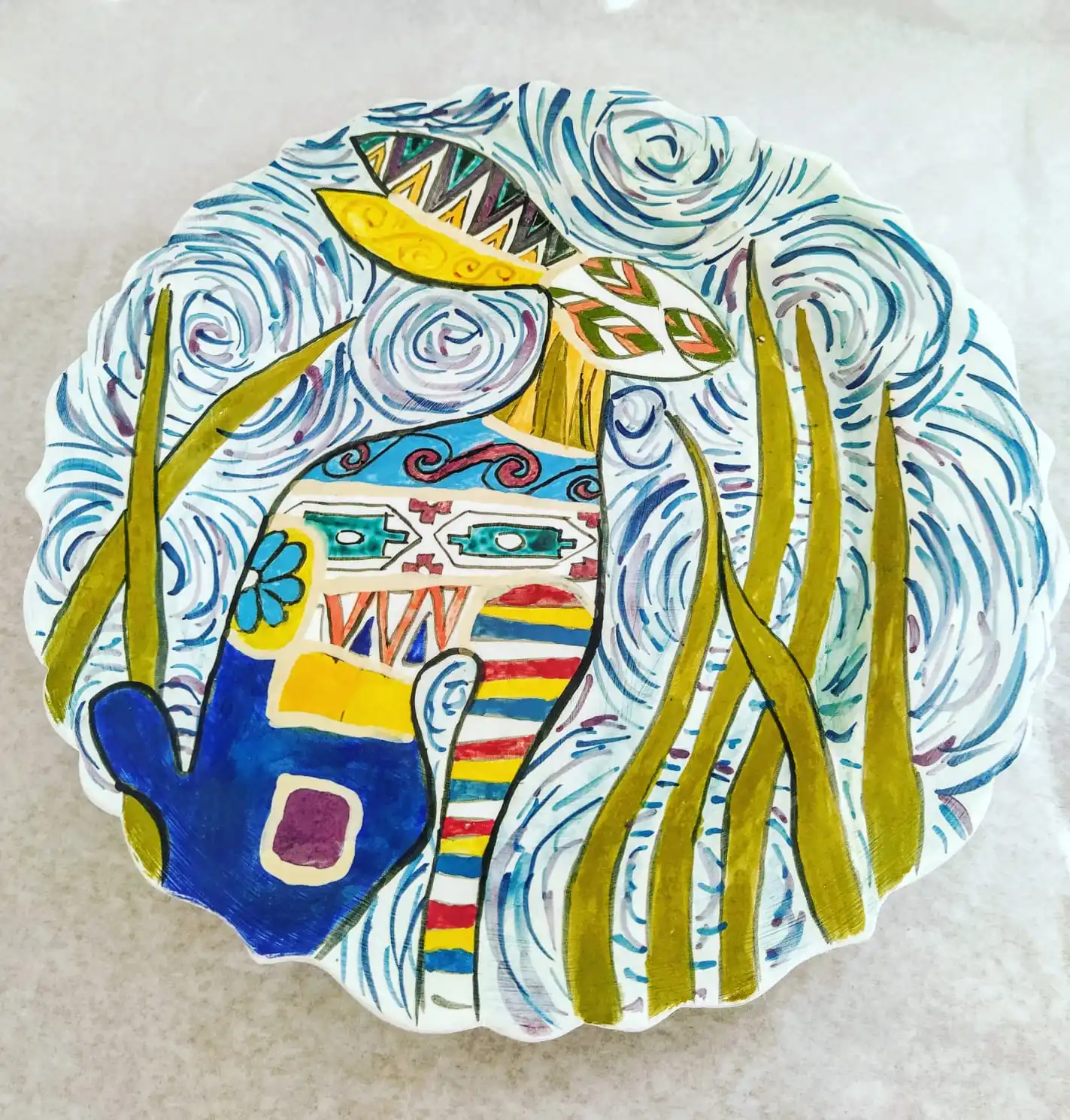 Finecraft Handmade 100% Original and Original Design Ceramic, Tile Decorative Plate Es-618
Finecraft Handmade 100% Original and Original Design Ceramic, Tile Decorative Plate Es-618