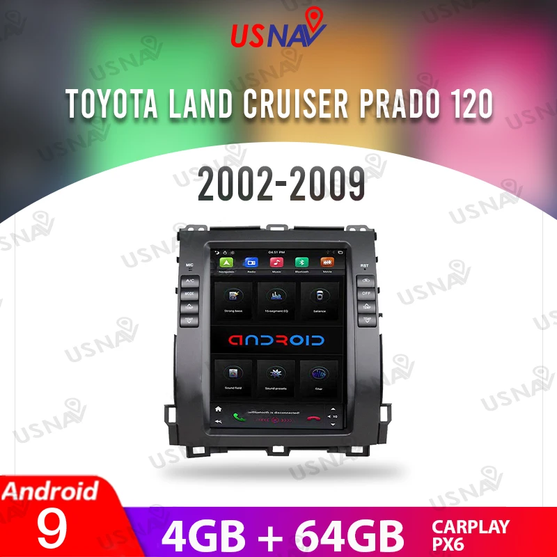 Автомобильный мультимедийный стереопроигрыватель USNAV 10,4 дюйма для Toyota Land Cruiser Pardo 120 2002-2009 с экраном Tesla Android 9 с GPS Навигатором Carplay DSP
Автомобильный мультимедийный стереопроигрыватель USNAV 10,4 дюйма для Toyota Land Cruiser Pardo 120 2002-2009 с экраном Tesla Android 9 с GPS Навигатором Carplay DSP