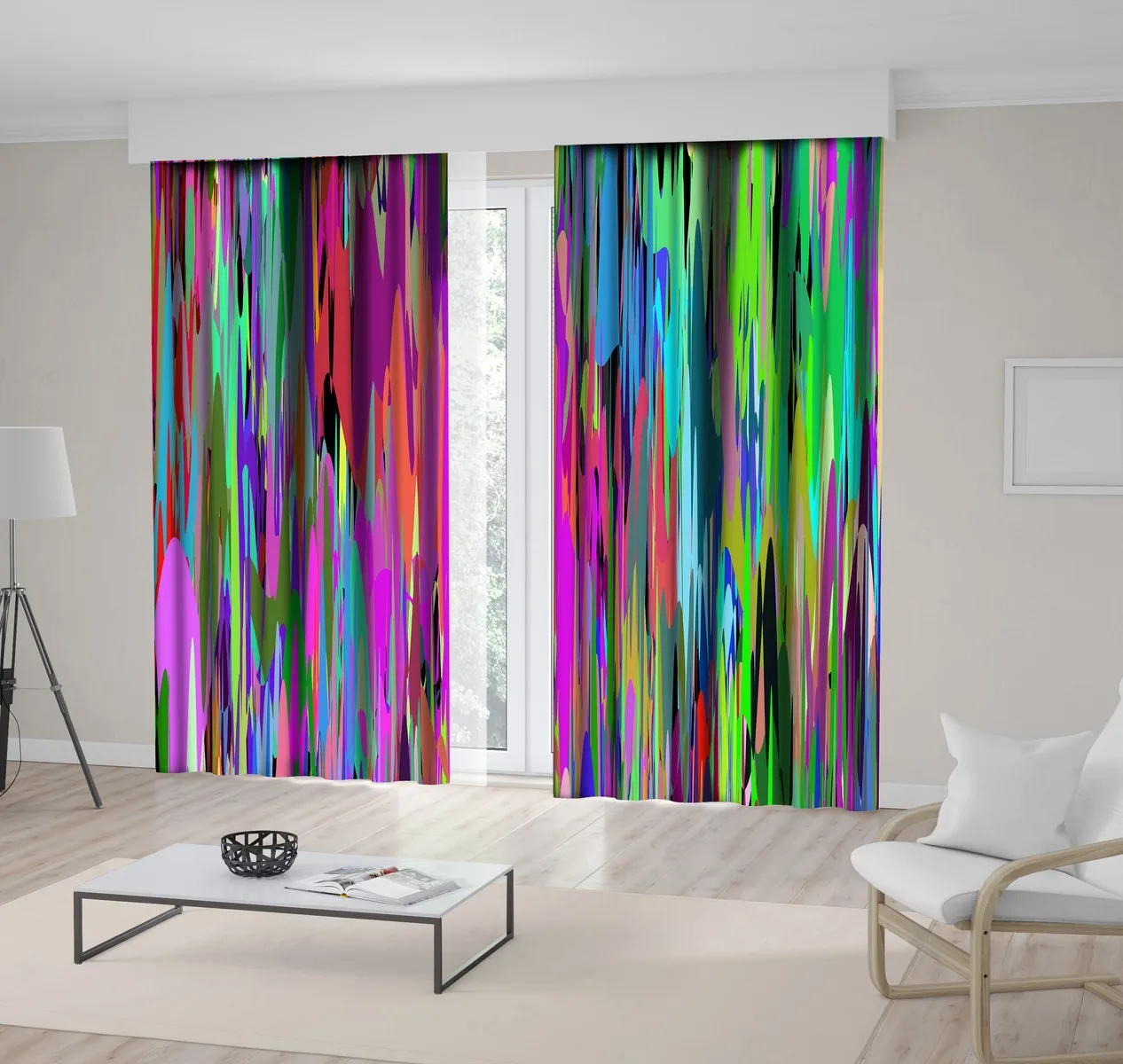 Curtain Abstract Colorful Vertical Stripes Rainbow Modern Decorative Artwork Green Purple Blue 
Curtain Abstract Colorful Vertical Stripes Rainbow Modern Decorative Artwork Green Purple Blue