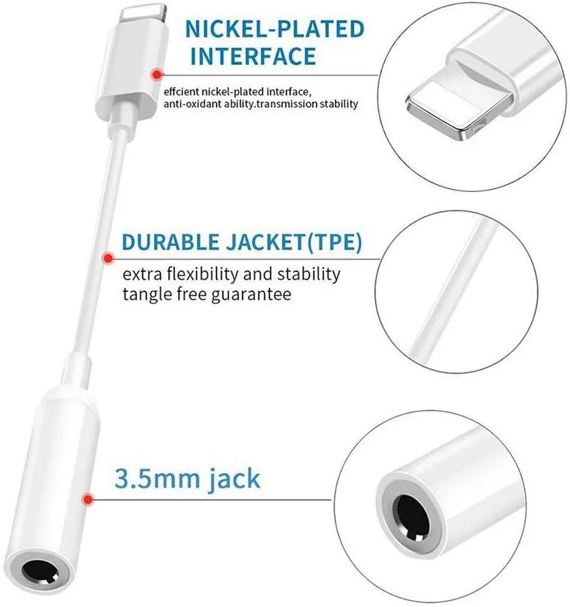 Адаптер для наушников Lightning 3 5 мм Тип C адаптер Micro USB Вспомогательное аудио iPhone Xiaomi