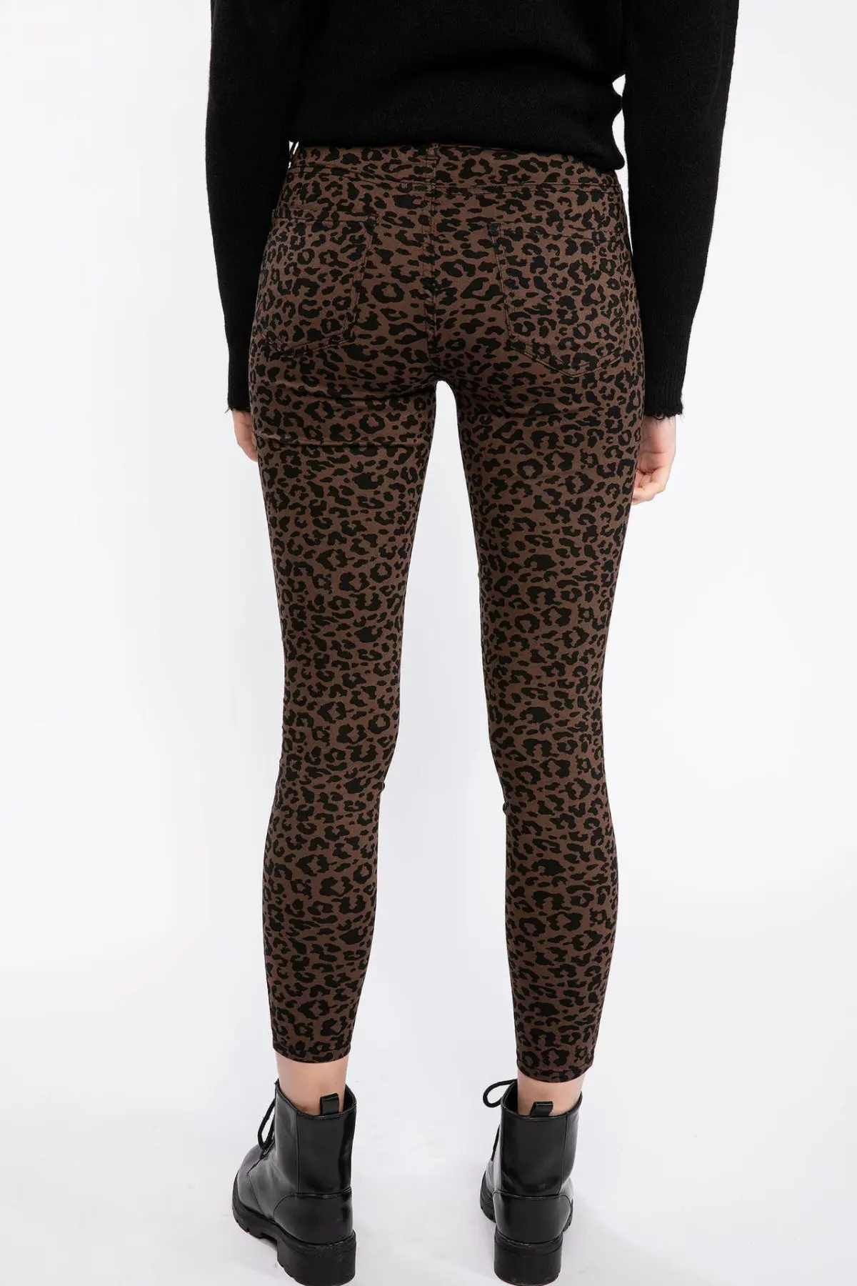 DeFacto High Waist Casual Women's Skinny Trousers Female Leopard Sport Leggings Sweatpants For Women - K6281AZ18WN | Женская одежда