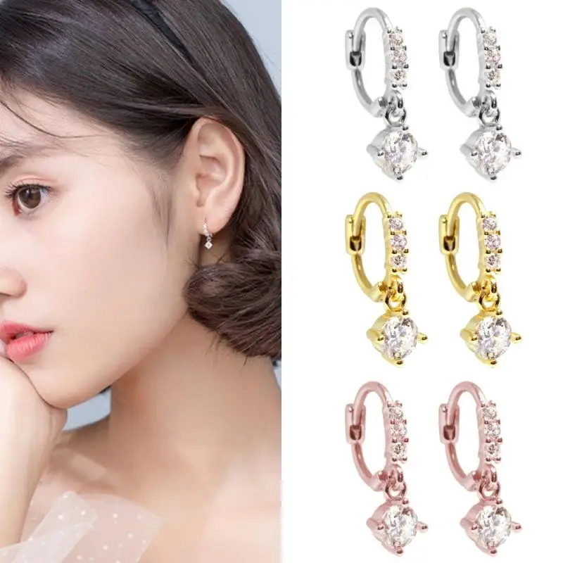 1Pair Stylish and Exquisite Gold Hug Hoop Drop Earrings Minimalistic Tiny Round Zircon Dangle Earrin Gifts for Girlfriend
1Pair Stylish and Exquisite Gold Hug Hoop Drop Earrings Minimalistic Tiny Round Zircon Dangle Earrin Gifts for Girlfriend
