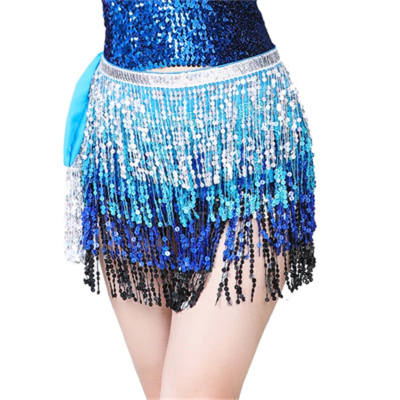 Женский костюм для индийского танца живота мини-юбка с блестками и кисточками