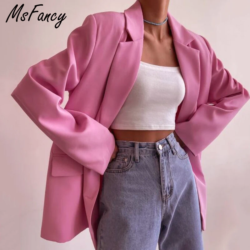 Msfancy Pink Blazer Women 2021 Long Sleeve Double Breasted Elegant Tailleur Femme Vintage Suit
Msfancy Pink Blazer Women 2021 Long Sleeve Double Breasted Elegant Tailleur Femme Vintage Suit