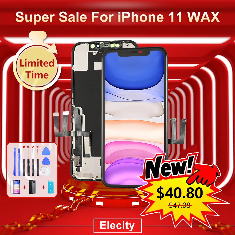 ЖК-дисплей для iPhone 11 WAX, с дигитайзером сенсорного экрана в сборе, AAA + 100% протестированный, замена экрана с бесплатными инструментами
ЖК-дисплей для iPhone 11 WAX, с дигитайзером сенсорного экрана в сборе, AAA + 100% протестированный, замена экрана с бесплатными инструментами