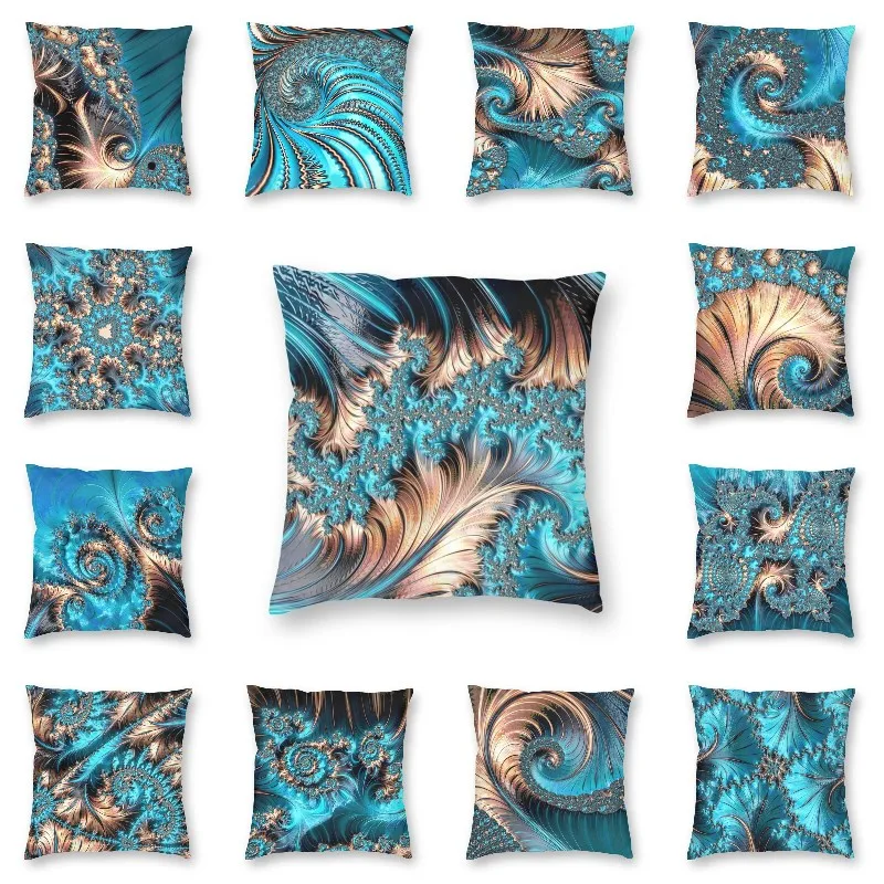 Turquoise Gems Geometric Art Cushion Cover Decoration Elegant Copper And Teal Fractal Four Throw Pillow Case for Living Room
Turquoise Gems Geometric Art Cushion Cover Decoration Elegant Copper And Teal Fractal Four Throw Pillow Case for Living Room
