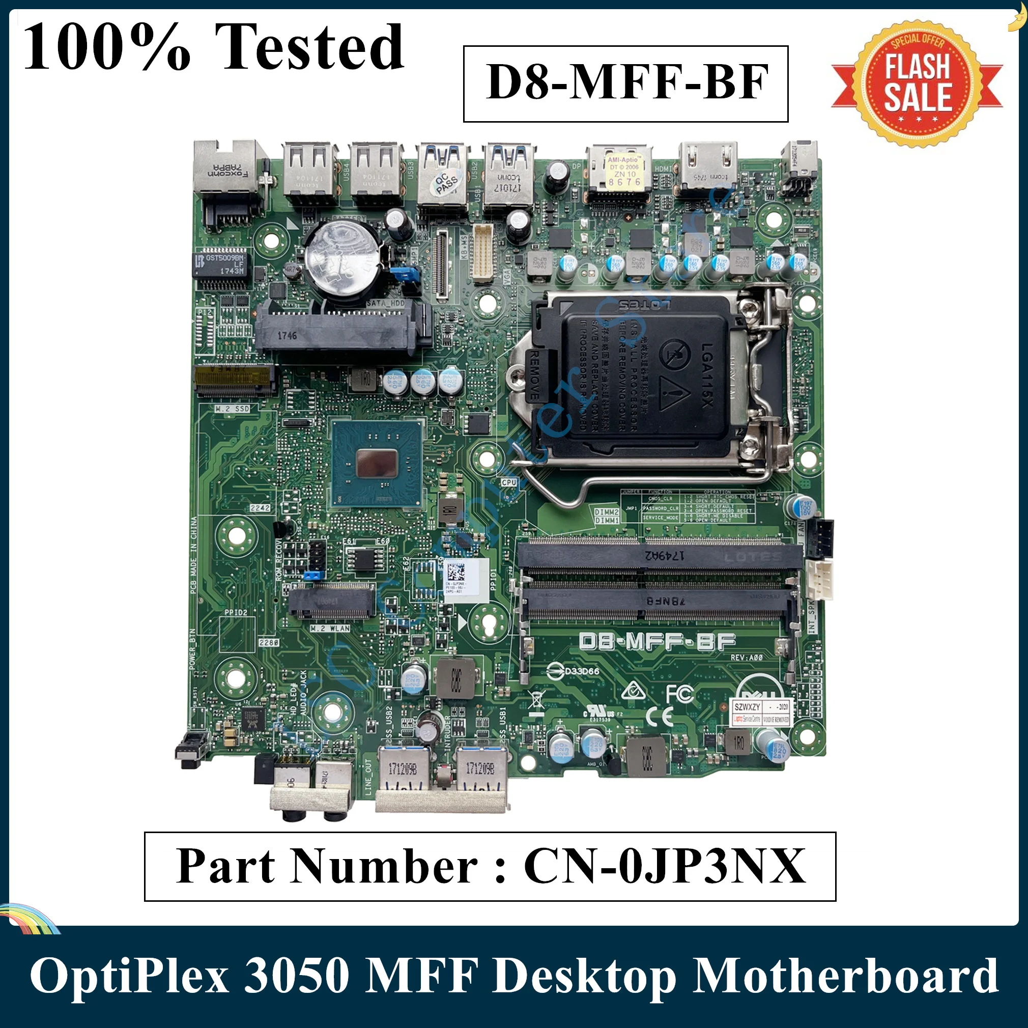 LSC для Dell OptiPlex 3050 M MFF настольная материнская плата CN-0JP3NX 0JP3NX JP3NX D8-MFF-BF LGA 1151 DDR4 100%