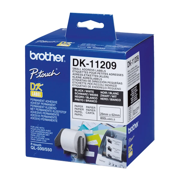 Этикетки для принтера Brother DK11209 62x29 мм белый | Канцтовары офиса и дома
