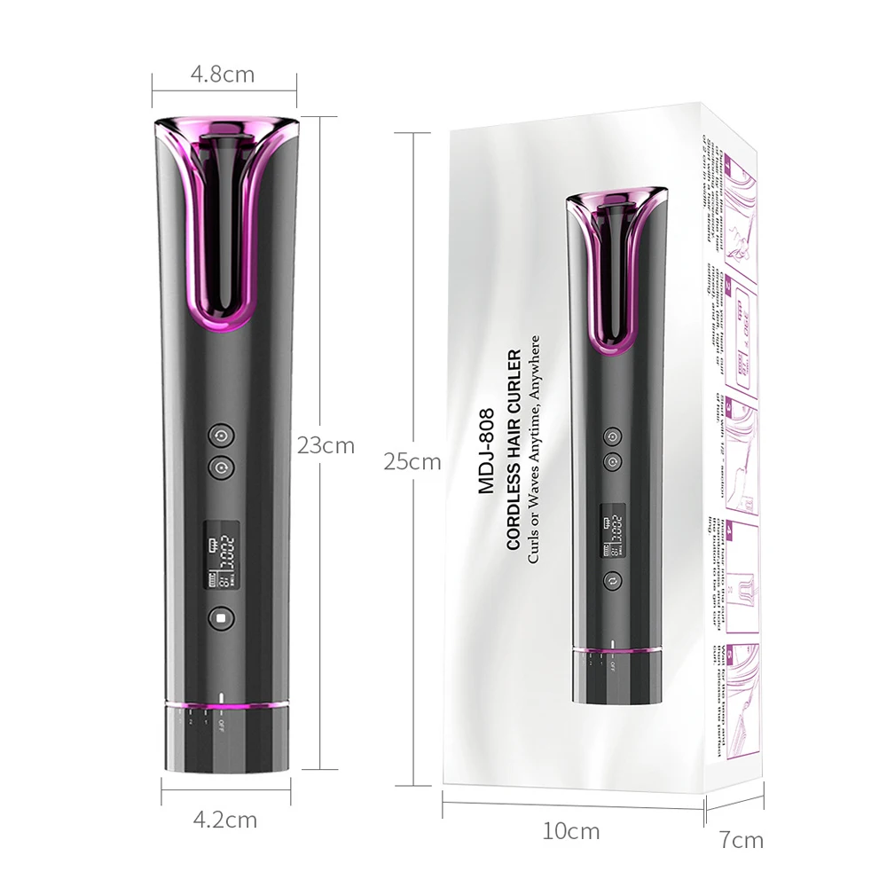 Curling Iron Cordless Automatic Hair Curler USB Rechargeable Curls Waves LCD Display Ceramic Curly Rotating Curling Wave Styer
Curling Iron Cordless Automatic Hair Curler USB Rechargeable Curls Waves LCD Display Ceramic Curly Rotating Curling Wave Styer
