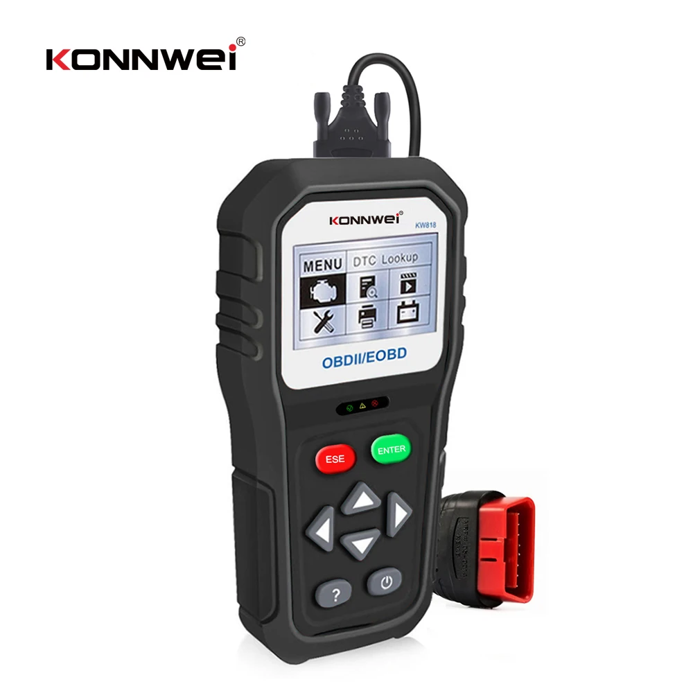 

KONNWEI KW818 OBD2 Scanner, 2.8" Large Screen OBDII Code Reader | Universal Car Diagnostic Scan Tool with Battery Test Function