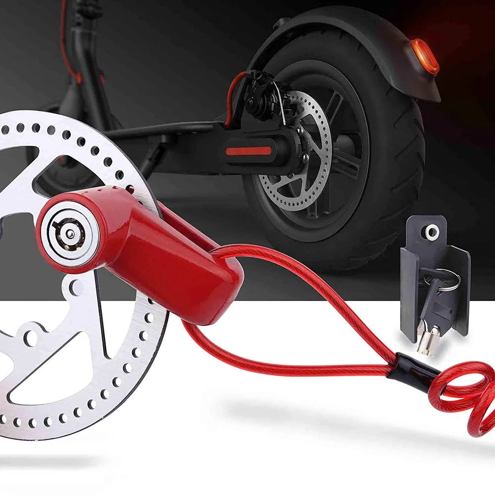 Red color lock for anti-theft brake disc with Univesal chain Xiaomi M365/bike/Ninebot ES1 ES2 | Спорт и развлечения