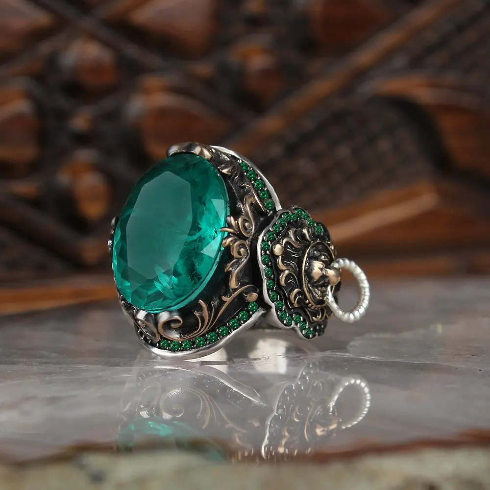 925 Sterling Silver Ring for Men Green Natural Zircon Stone Jewelry Fashion Vintage Gift Onyx Aqeq Mens Rings All Size
925 Sterling Silver Ring for Men Green Natural Zircon Stone Jewelry Fashion Vintage Gift Onyx Aqeq Mens Rings All Size