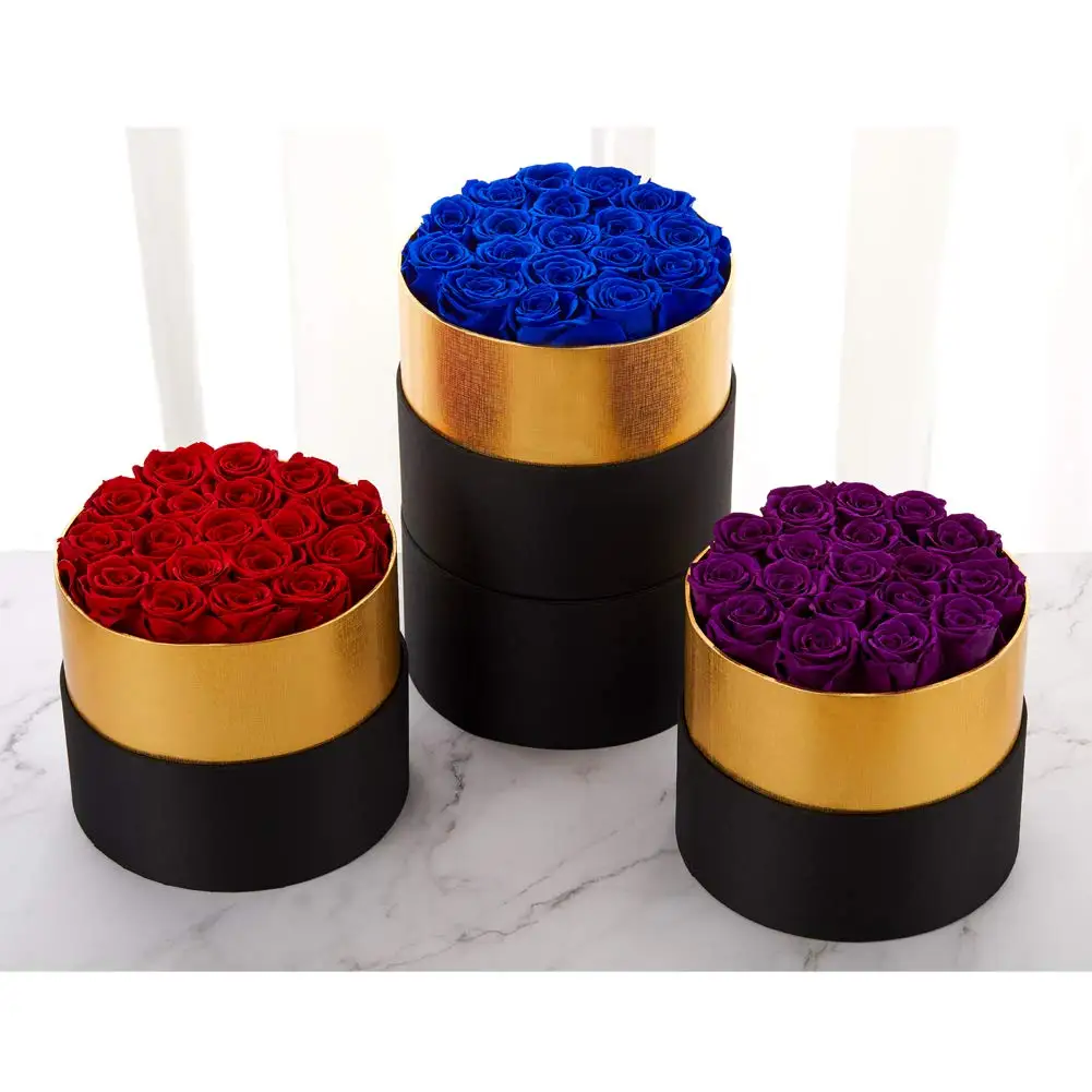 18 Real Roses Handmade Preserved in Round Black Box Wedding Bouquet for Bride Decoration Dried Plants Valentine's Day Gift
18 Real Roses Handmade Preserved in Round Black Box Wedding Bouquet for Bride Decoration Dried Plants Valentine's Day Gift