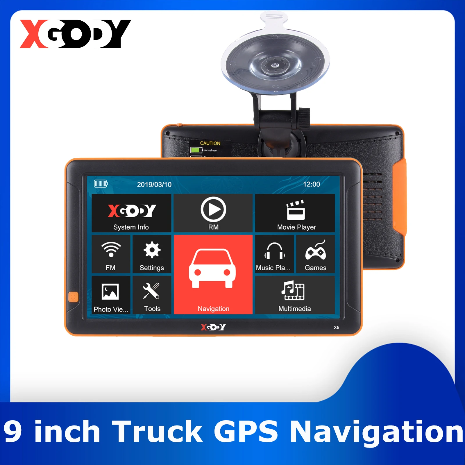 

XGODY X5 9 inch Truck GPS Navigation Touch Screen 256M 8G Car GPS Navigator 2021 Europe America Map Sat Nav Russia Navitel