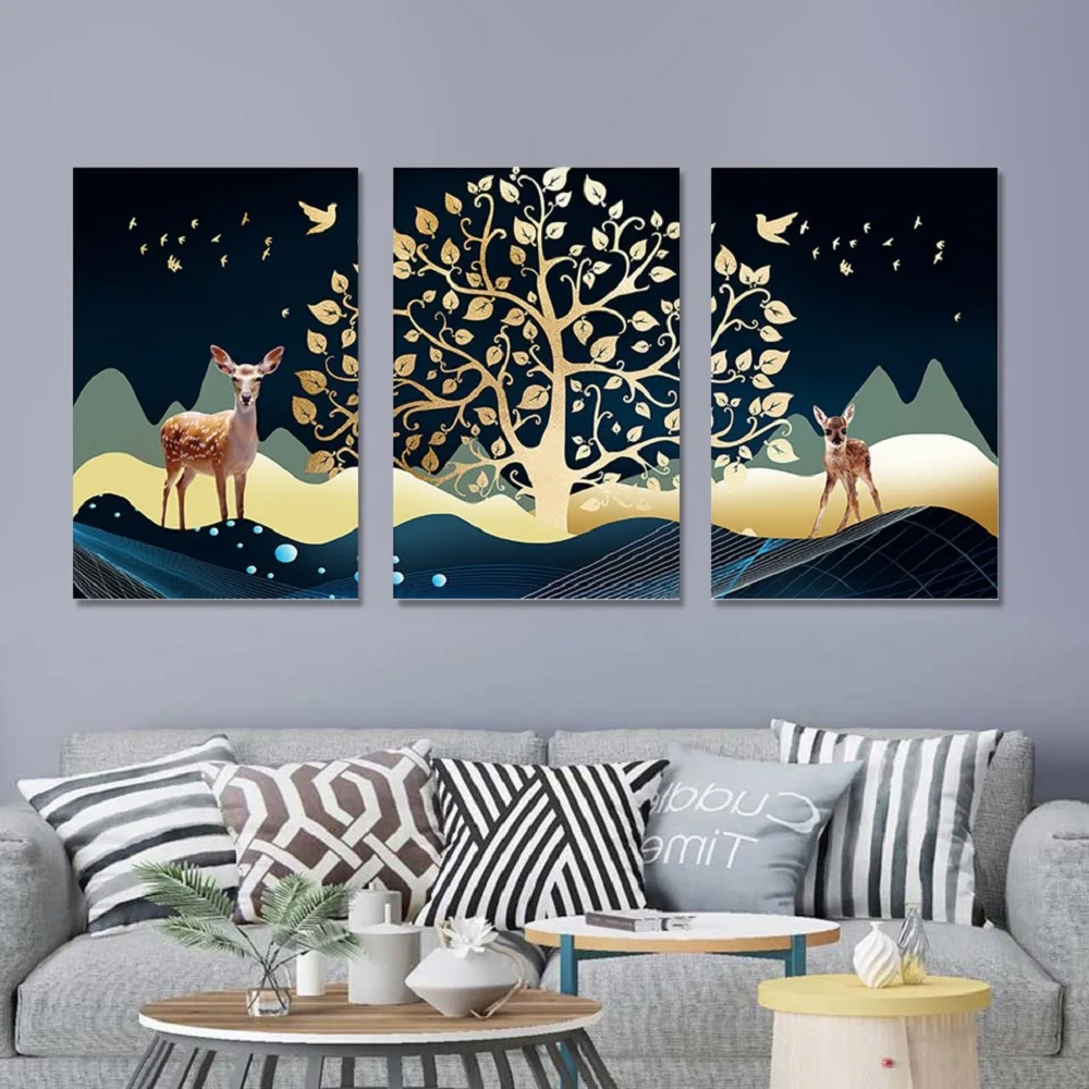 Nordic Abstract Landscape Poster Gold Elk Deer Leaf Canvas Painting Print Wall Art Picture for Living Room Home Decor Restaurant
Nordic Abstract Landscape Poster Gold Elk Deer Leaf Canvas Painting Print Wall Art Picture for Living Room Home Decor Restaurant