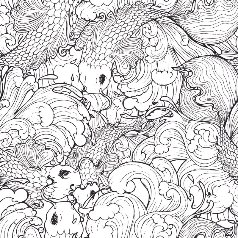 Curtain Fish in Sea Waves Doodle Style Black and White Doodle Style Artwork Printed
Curtain Fish in Sea Waves Doodle Style Black and White Doodle Style Artwork Printed
