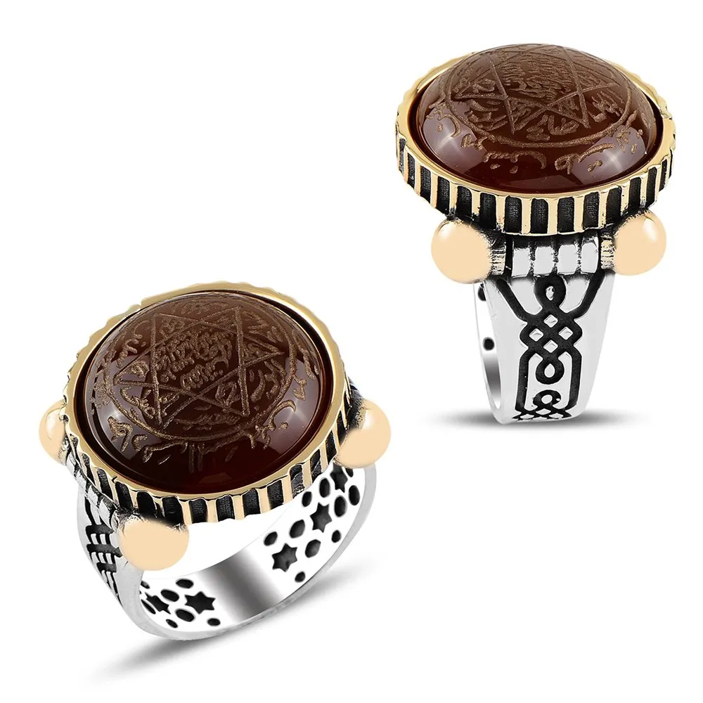 Genuine 925 Sterling Silver Seal Of Solomon Ring for Men Natural Agate Stone Mens Cool Punk Male Rings Fashion Jewelry Gift
Genuine 925 Sterling Silver Seal Of Solomon Ring for Men Natural Agate Stone Mens Cool Punk Male Rings Fashion Jewelry Gift