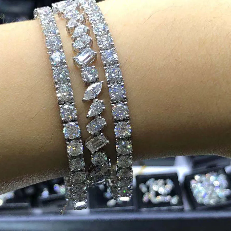 6.5mm D VVS1 18K Fashion Jewelry Tennis Bracelet 17cm-20cm EX Round Cut Professional Moissanite Factory Supplier
6.5mm D VVS1 18K Fashion Jewelry Tennis Bracelet 17cm-20cm EX Round Cut Professional Moissanite Factory Supplier