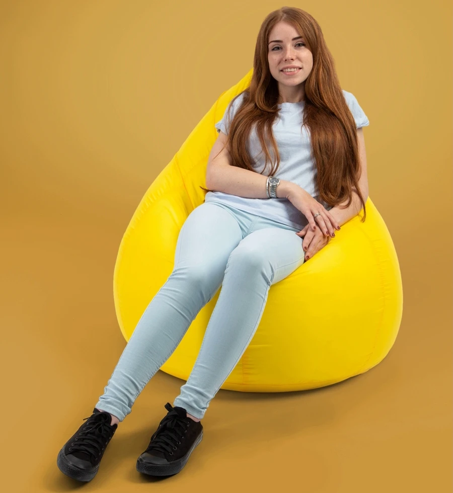 Кресло-груша / Кресло-мешок с наполнителем Kreslo-Puff Comfort Oxford XXL Желтый | Мебель для