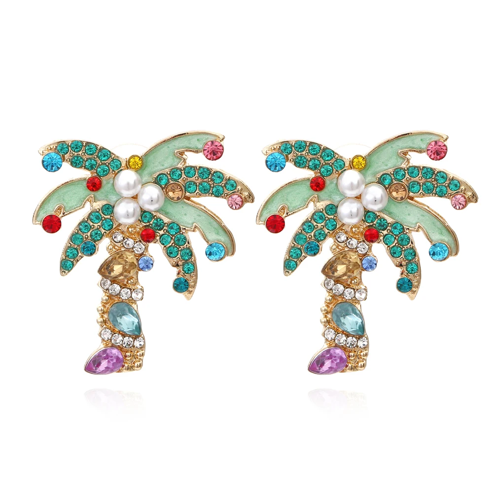 New Design Enamel Palm Tree Earrings For Women korean Cute Elegant Plant With Imitation pearl Designer Jewelry Bijoux
New Design Enamel Palm Tree Earrings For Women korean Cute Elegant Plant With Imitation pearl Designer Jewelry Bijoux