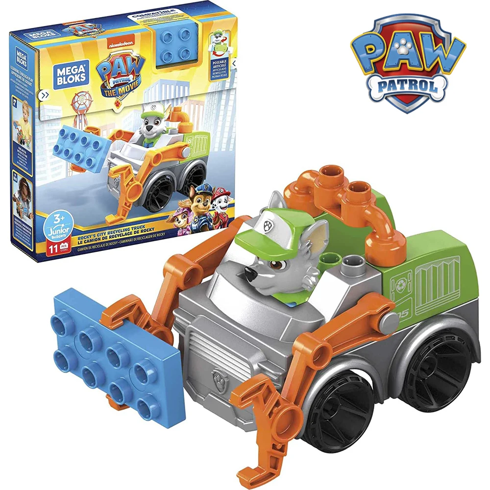 

PAW Patrol Mega Bloks Rocky's Recycling Truck Original For Kids NEW Toy For Children Birthday Christmas Gifts For Boys And Girls