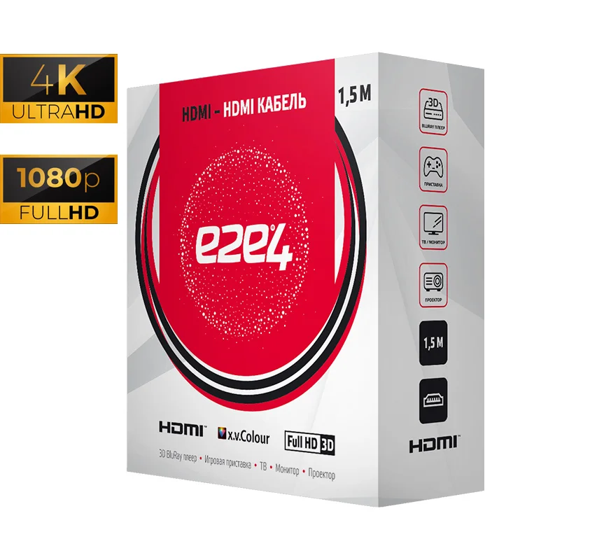 HDMI-HDMI Cable v1.4 e2e4 1.5m Support 4K (OT-HDMI-HDMI-1.5M-BK) black | Электроника