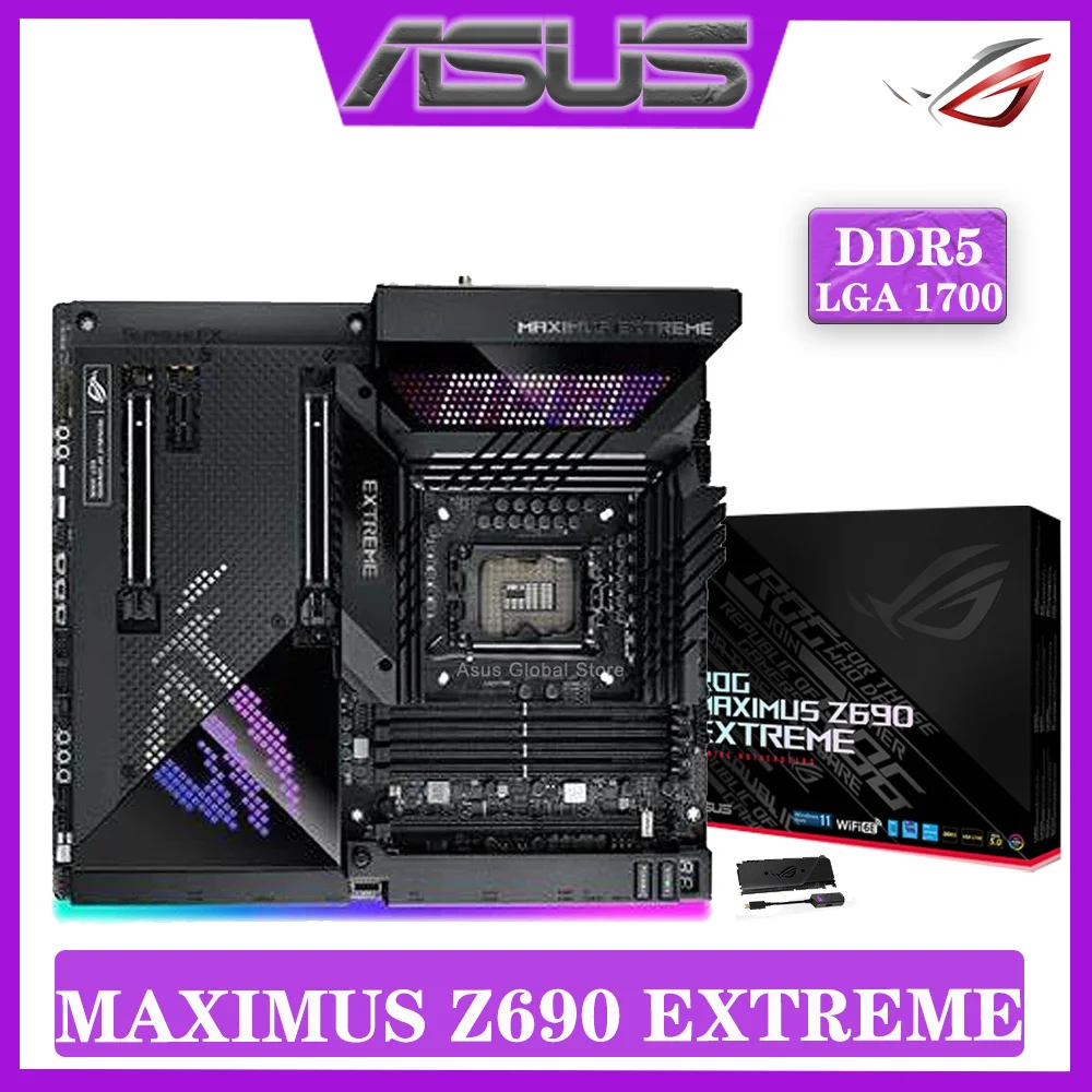 Материнская плата LGA 1700 Asus ROG MAXIMUS Z690 EXTREME DDR5 128 ГБ USB3.2 PCIe 5 0 Wi-Fi 12 поколения Intel RGB