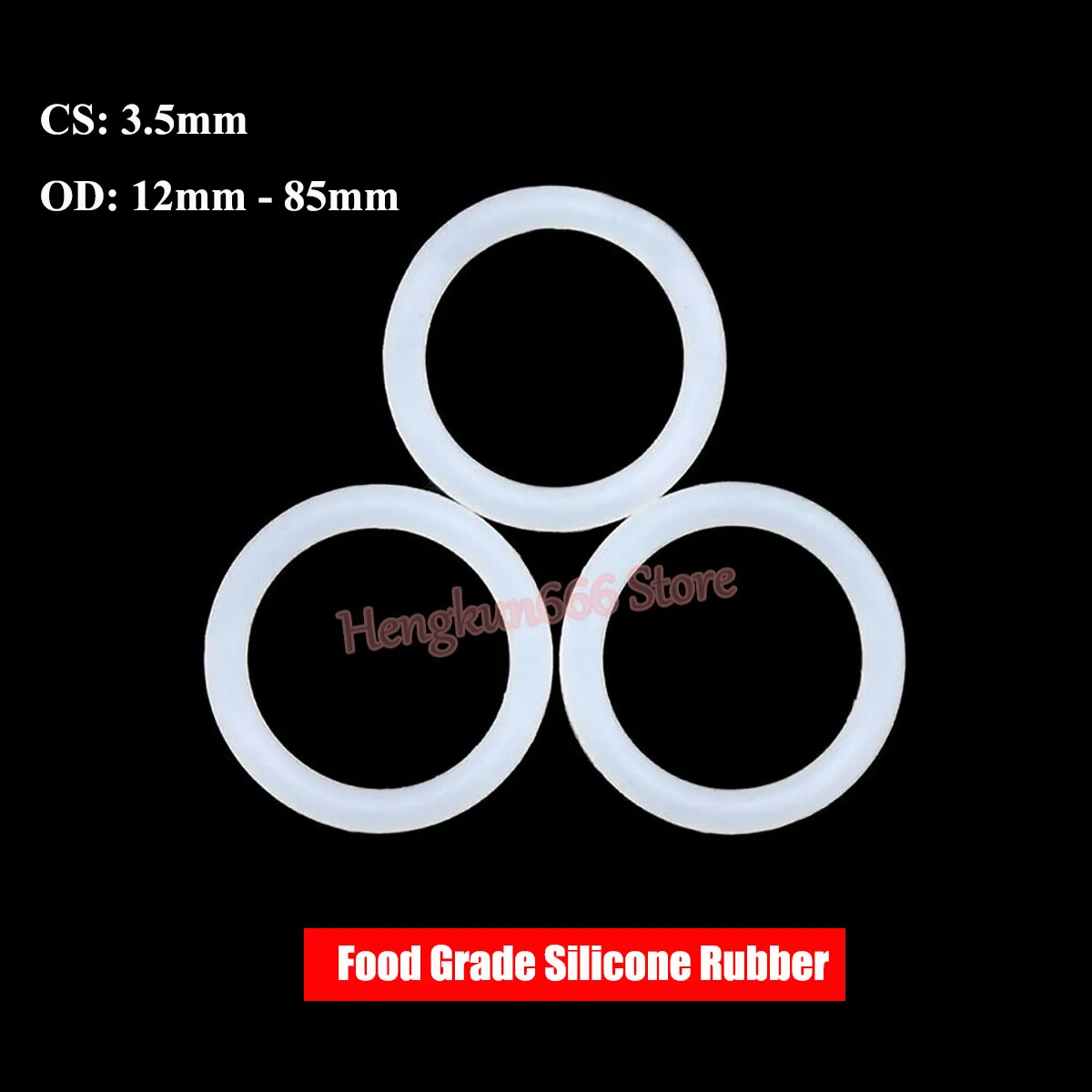 CS 3.5mm Food Grade Silicone Rubber O-Ring OD 12mm-85mm White VMQ Sealing Washer O Ring Gaskets Waterproof And Insulated
CS 3.5mm Food Grade Silicone Rubber O-Ring OD 12mm-85mm White VMQ Sealing Washer O Ring Gaskets Waterproof And Insulated