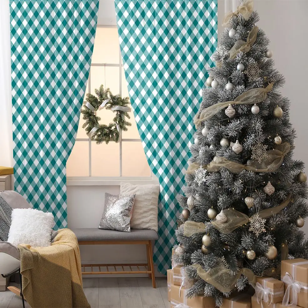 Curtain of Classic Diagonal Checkered Design Plaid Pattern Traditional Artwork Printed Blue White
Curtain of Classic Diagonal Checkered Design Plaid Pattern Traditional Artwork Printed Blue White