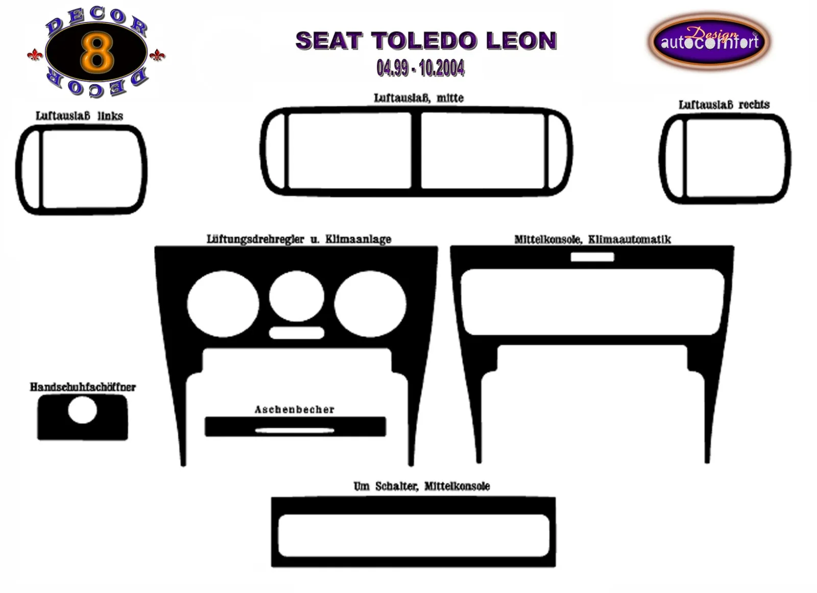 Комплект приборной панели для Seat Toledo (Leon Mk1) 99-04, ODAC, внутренние наклейки, покрытие, покрытие, транспортное средство, автомобильные аксессуары...
Комплект приборной панели для Seat Toledo (Leon Mk1) 99-04, ODAC, внутренние наклейки, покрытие, покрытие, транспортное средство, автомобильные аксессуары...