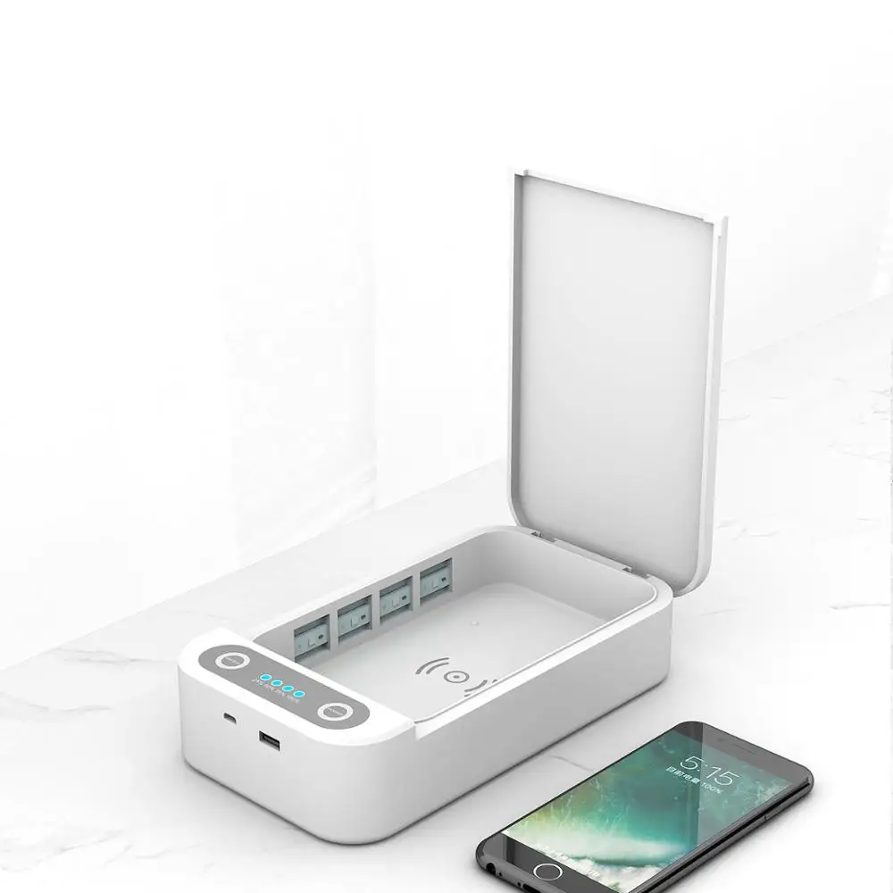 Mobile phone sterilizer multifunctional mask sterilizer UV ultraviolet sterilization cassette with wireless charger
Mobile phone sterilizer multifunctional mask sterilizer UV ultraviolet sterilization cassette with wireless charger