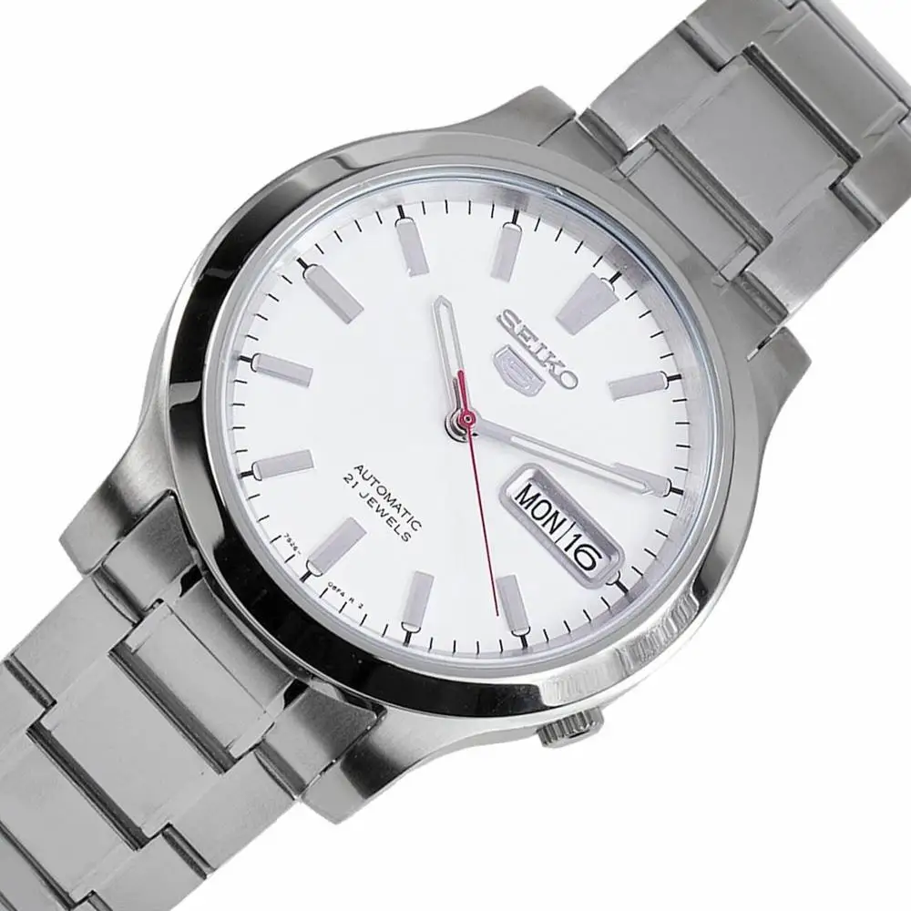 Мужские автоматические часы Seiko 5 SNK789K1 циферблат белый ремешок из стали 38