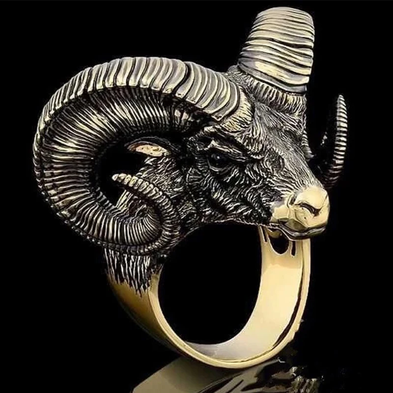 Gothic Punk Animal Sheep Ring Vintage Steampunk Men's Stainless Steel Rings For Men Hiphop Motorcycle Rock Biker Male Jewelry
Gothic Punk Animal Sheep Ring Vintage Steampunk Men's Stainless Steel Rings For Men Hiphop Motorcycle Rock Biker Male Jewelry