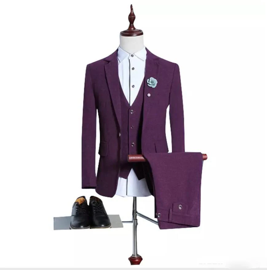 Notched Lapel Burgundy Men's Suit Sim Fit Three-Piece Suit (Coat + Pants + Vest) Men's Business Formal Suit Costume Homme
Notched Lapel Burgundy Men's Suit Sim Fit Three-Piece Suit (Coat + Pants + Vest) Men's Business Formal Suit Costume Homme