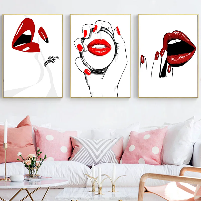 Fashion Sexy Red Lip Canvas Painting Wall Art Stylish Makeup Woman Posters And Prints For Girls Bedroom Salon Home Decor
Fashion Sexy Red Lip Canvas Painting Wall Art Stylish Makeup Woman Posters And Prints For Girls Bedroom Salon Home Decor