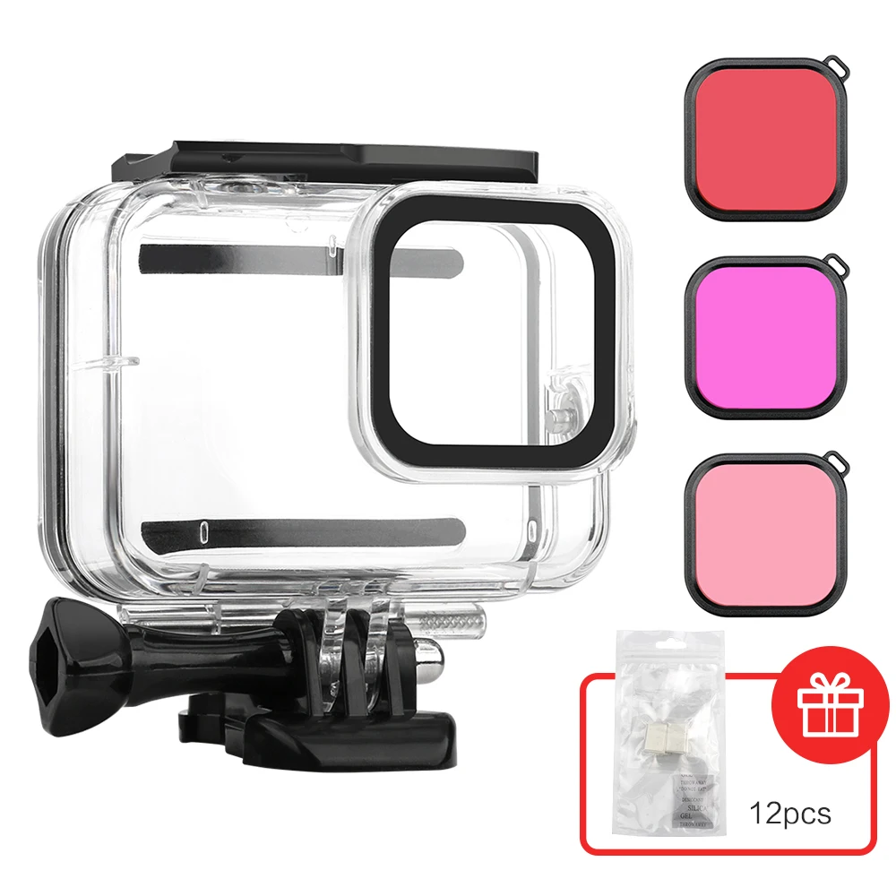 40M Waterproof Housing Case Underwater Protective Shell with 3 Pcs Diving Lens Filter for GoPro Hero 8 Black Camera Accessories
40M Waterproof Housing Case Underwater Protective Shell with 3 Pcs Diving Lens Filter for GoPro Hero 8 Black Camera Accessories