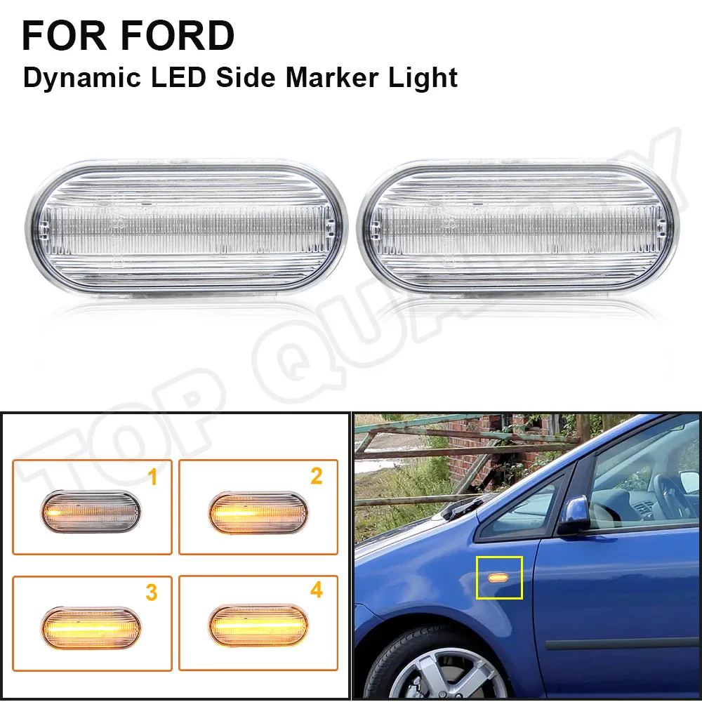 For Ford C-Max Focus Fiesta Fusion Galaxy 2Pcs Dynamic LED Side Marker Light Turn Signal Lamp Indicator Blinker Light
For Ford C-Max Focus Fiesta Fusion Galaxy 2Pcs Dynamic LED Side Marker Light Turn Signal Lamp Indicator Blinker Light