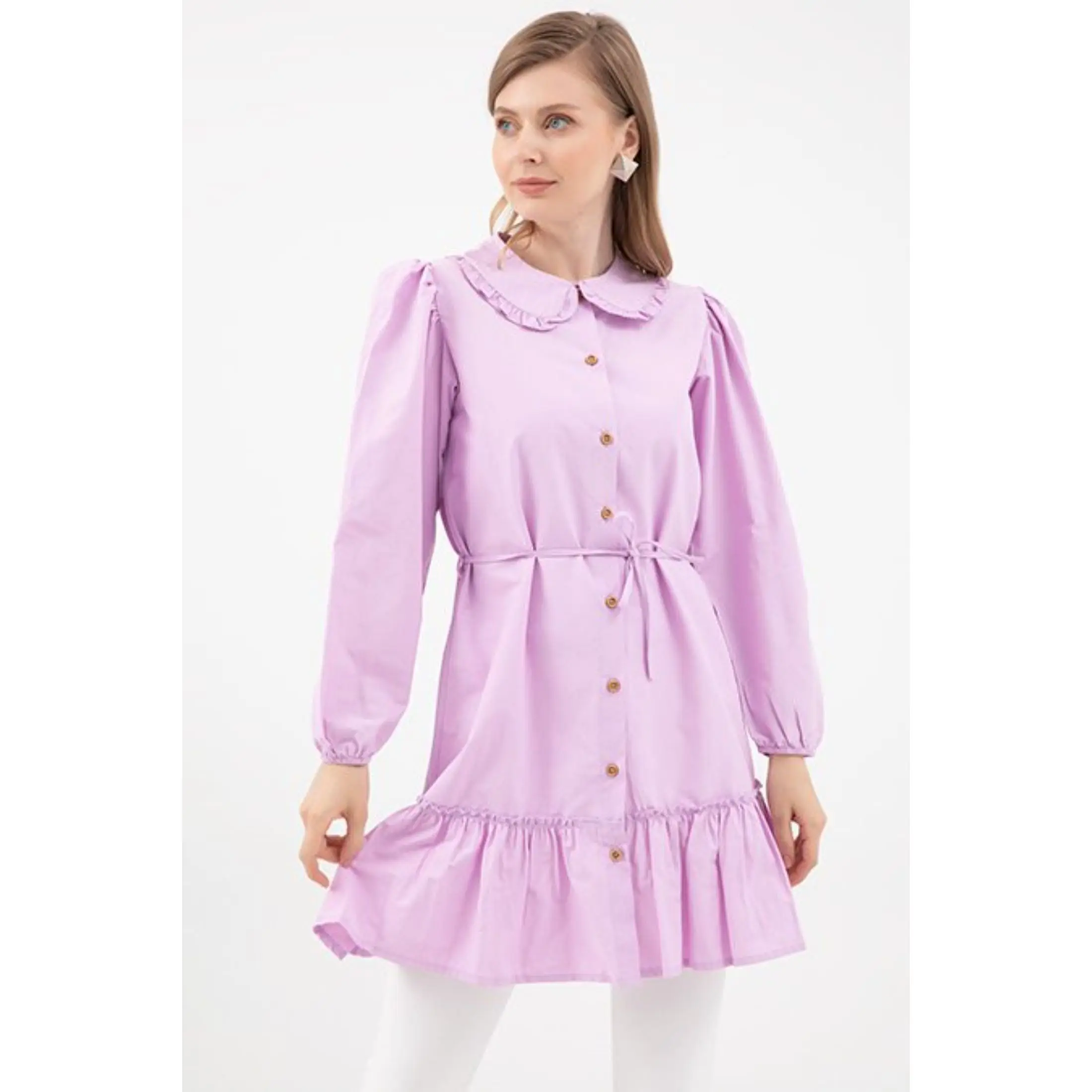 Muslim Women's Tunic Buttoned Baby Collar Shirt Long Sleeved Detailed Cotton Shirt Muslim Fashion Islamic Clothing Turkey Abaya
Muslim Women's Tunic Buttoned Baby Collar Shirt Long Sleeved Detailed Cotton Shirt Muslim Fashion Islamic Clothing Turkey Abaya