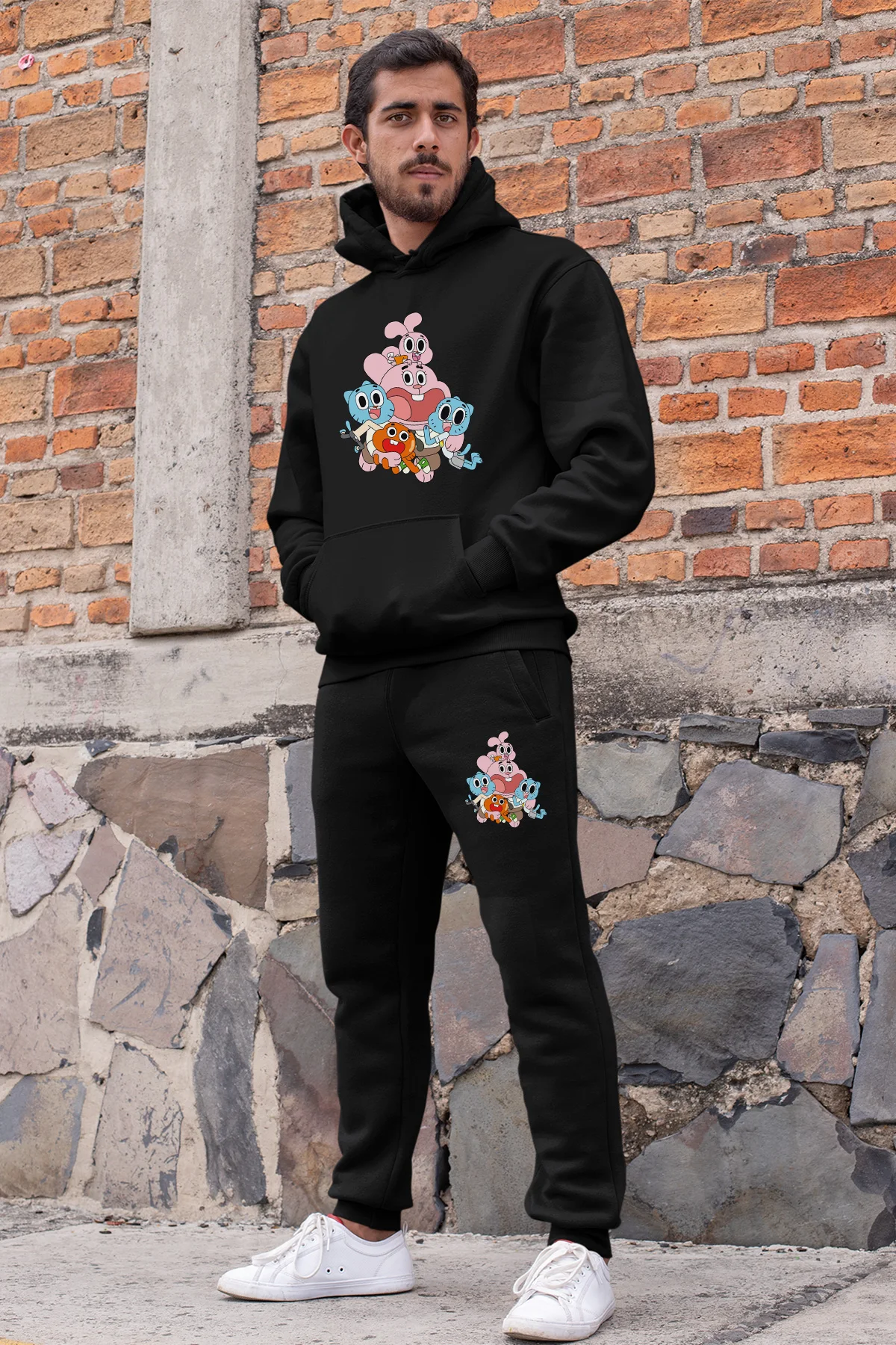 Angemiel Wear Gumball семейный мужской спортивный костюм черный Свитшот с капюшоном