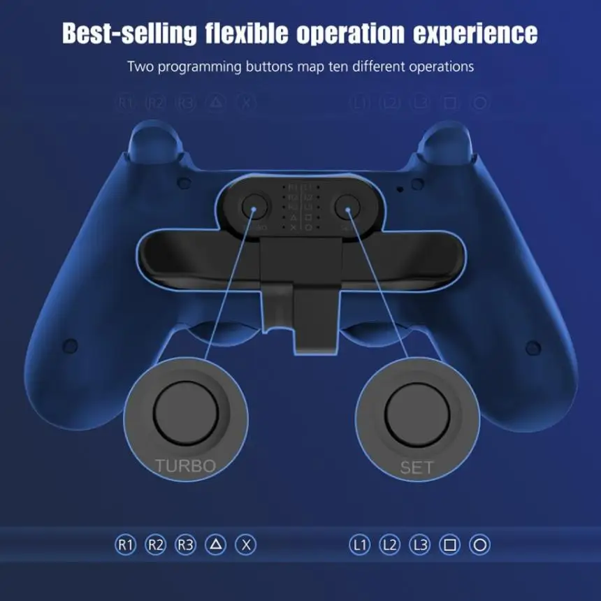 Extended Gamepad Back Button Attachment Joystick Rear Button With Turbo Key Adapter For PS4 Game Controller Accessories