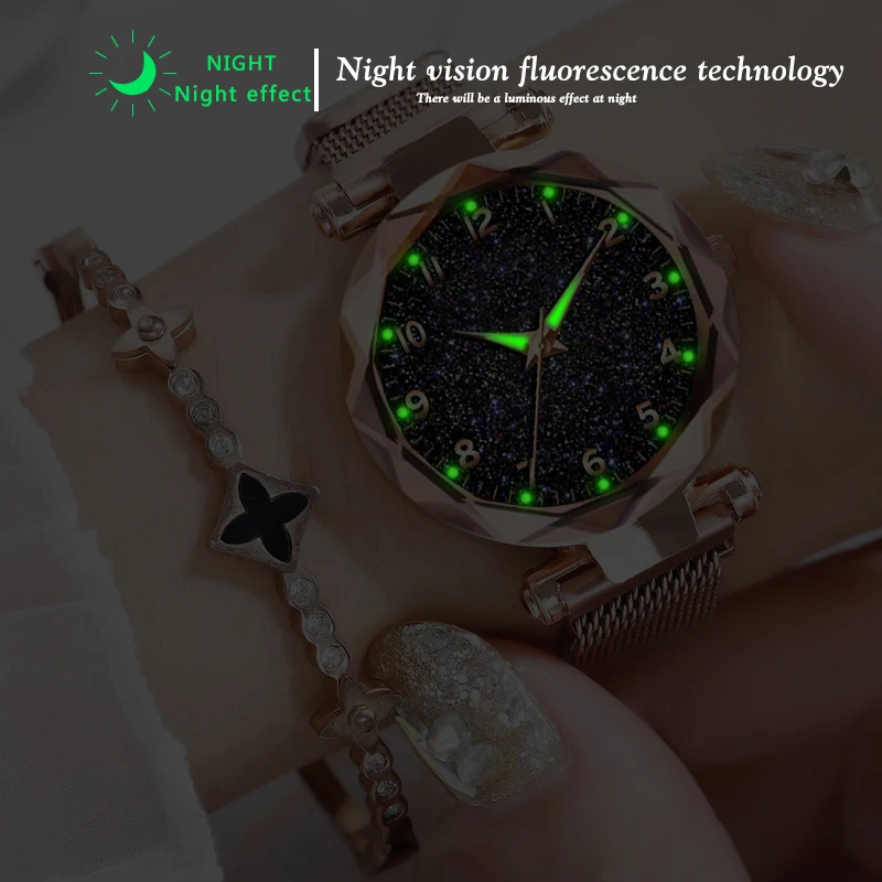 Luxury Women Watches Magnetic Starry Sky Female Clock Quartz Wristwatch Fashion Ladies Wrist Watch reloj mujer relogio feminino | Наручные