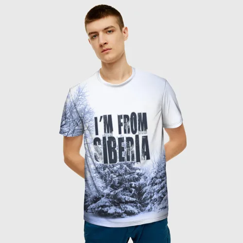 Мужская футболка 3D Я из Сибири | одежда