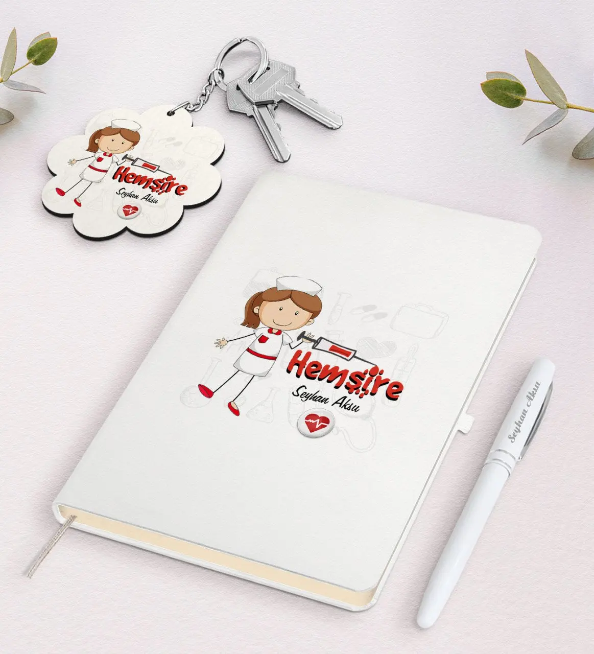 Personalized Nurse White Notebook Pen and Keychain Gift Seti-5 Reliable Quality Gift Casual Design Occasion Special Occasions
Personalized Nurse White Notebook Pen and Keychain Gift Seti-5 Reliable Quality Gift Casual Design Occasion Special Occasions