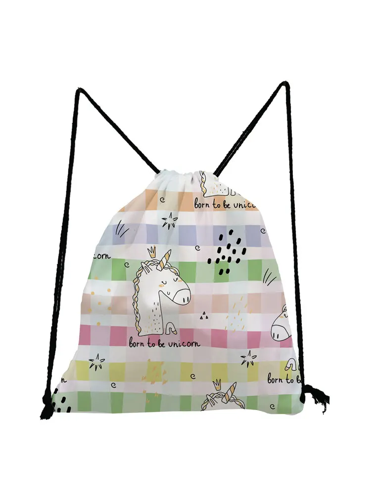 Preppy Style Children's Backpack Colorful Grid Unicorn Printed Drawstring Bags Portable Shoe Bag for School Casual Storage Bag
Preppy Style Children's Backpack Colorful Grid Unicorn Printed Drawstring Bags Portable Shoe Bag for School Casual Storage Bag